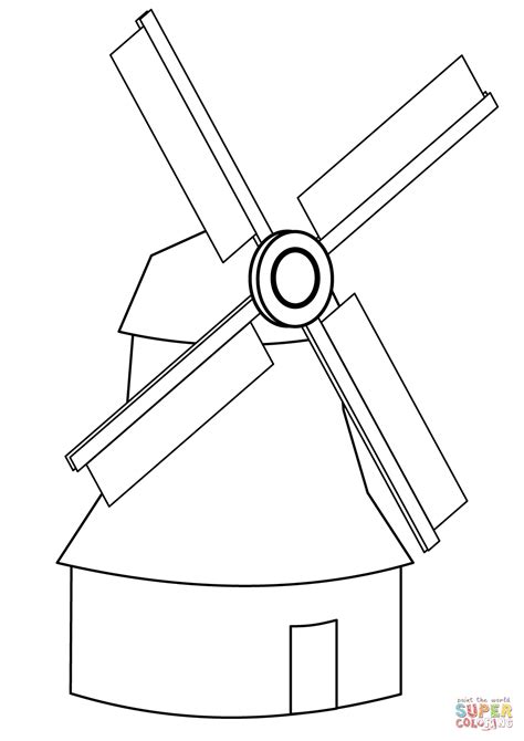 Simple Windmill Coloring Page Free Printable Coloring Pages