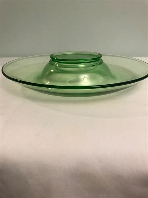 Vintage Green Glass Serving Platter Etsy