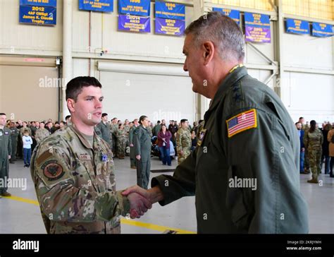 U S Air Force Staff Sgt Tyler Slavin 437th Aircraft Maintenance Squadron Masop Shakes Hands