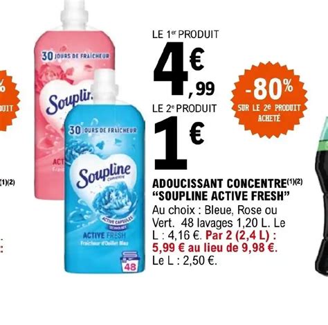 Promo ADOUCISSANT CONCENTRE SOUPLINE Chez E Leclerc