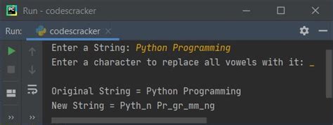 Python Program To Replace All Vowels With Given Character