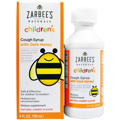 Zarbees Childrens Cough Syrup With Dark Honey Natural Cherry Flavor