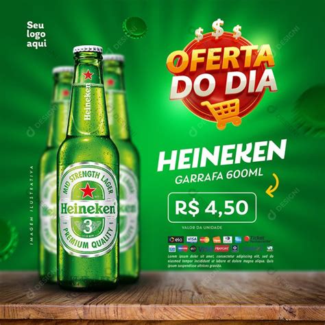 Oferta Do Dia Supermercado Cerveja Heineken Psd Editável [download