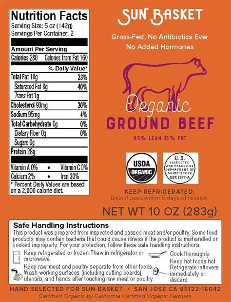 Organic Ground Beef Sunbasket