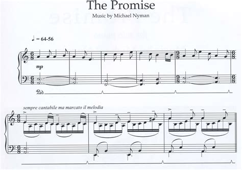 Sheet Music Nyman Michael The Promise Michael Nyman Solo Piano