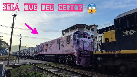 Tentativas de filmar a locomotiva ROSA da MRS Será que deu certo