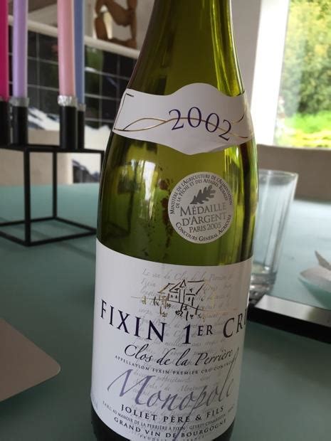 Domaine Joliet Fixin Er Cru Clos De La Perri Re France Burgundy