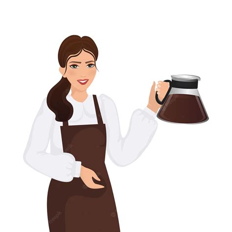 Premium Vector Flat Character Coffee Shop Barista Vector Illustration