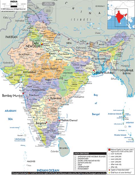 India Political Map 2024 Bambi Carlina