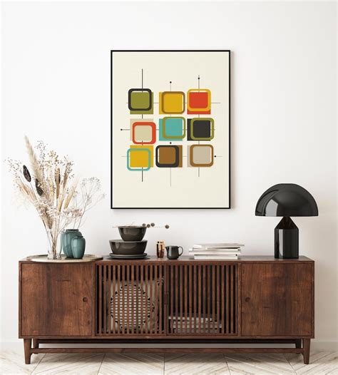 Mid Century Modern Print Set Set Of Prints Wall Art Set Etsy