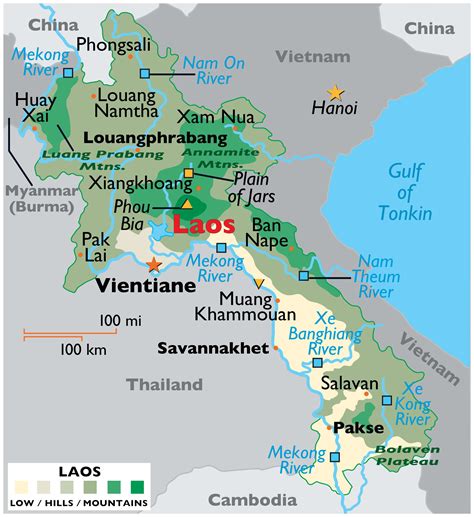 Map of Laos - Thong Thai Real
