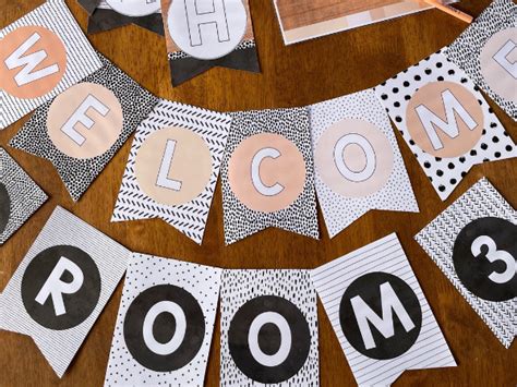 Bw Neutrals Classroom Bunting Pack Teaching Resources