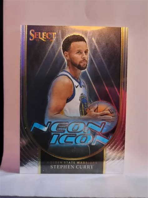 2023 24 PANINI PRIZM Select Steph Curry icône néon argent 4 GS