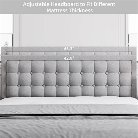 Bed Frame with Adjustable Headboard – Overstock