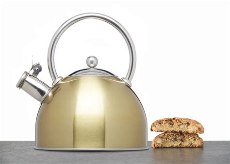 This Sturdy Stovetop Kettle Has An Opulent Brass Finish That Screams