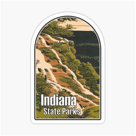 Indiana State Parks Illustration Sticker For Sale By Dzzt Redbubble