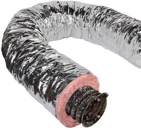 Master Flow 6 Inch X 25 Ft Insulated Flexible Duct R6 Silver Jacket Ventilation Masterflow Free