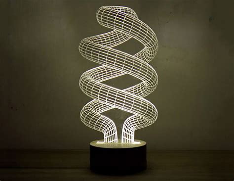 3D Optical Illusion Spiral Bulb LED Lamp - The Green Head