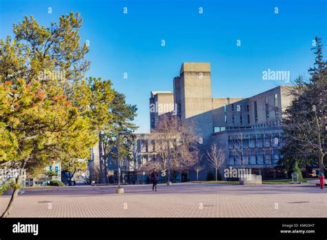 GUELPH, ONTARIO, CANADA - MARCH 15, 2016: View of Guelph University campus buildings with a ...