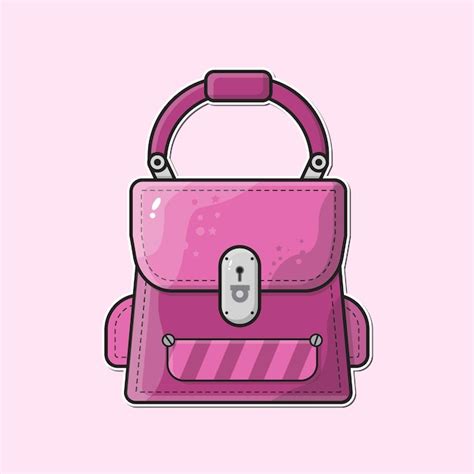 Desenho De Mochila Escolar Para Menina Vetor Premium