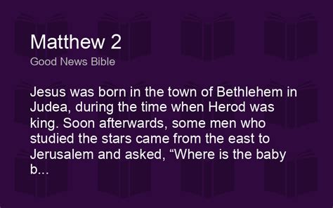 Matthew 2 Gnb Good News Bible Biblics