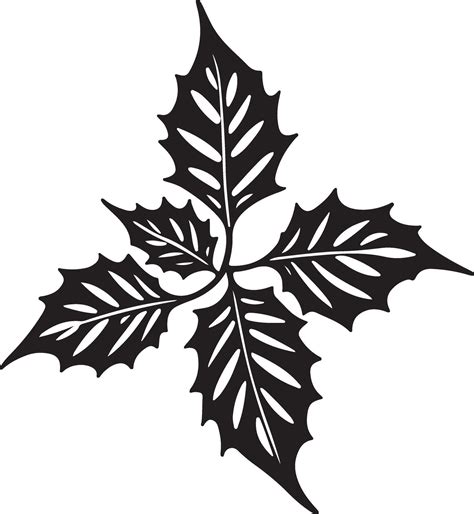 Christmas Holly Leaf Silhouette Stock, black color silhouette 46458361 ...