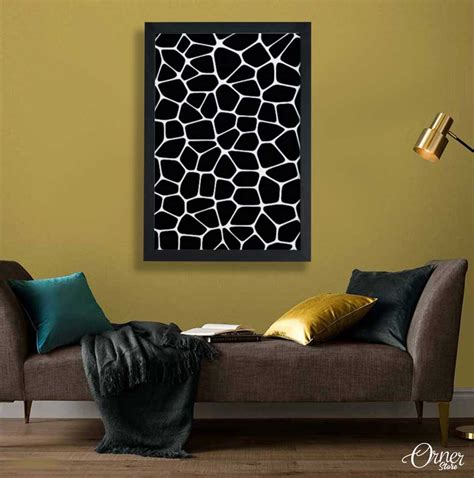 Black & White Stone Art (Single Panel) | Abstract Wall Art