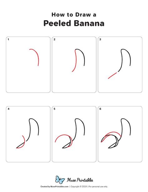 Learn How To Draw A Peeled Banana Step By Step Download A Printable