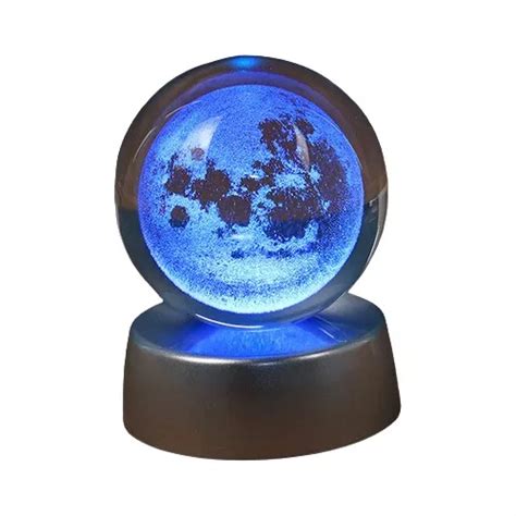 Mini Luminária Led Globo De Vidro Sistema Solar Planetas 3d