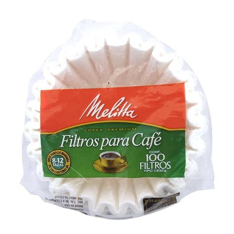 Filtros para Café Melitta Super Premium Tipo Cesta 100 Piezas Walmart