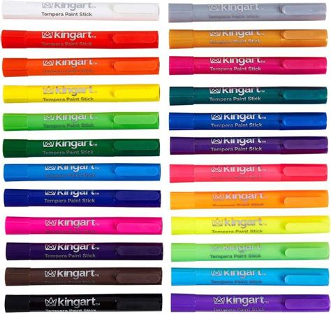 KINGART 574 24 TEMPERA PAINT Juego De 24 Colores Intensos Pintura De