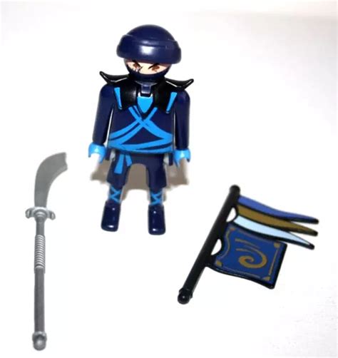 Playmobil Chevalier Asiatique Samourai Ninja Bleu Valisette Eur