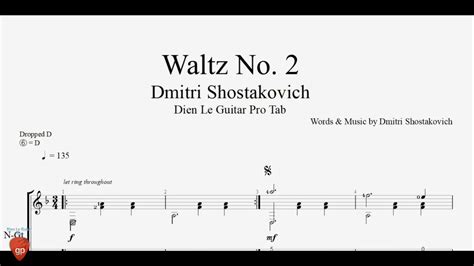 Dmitri Shostakovich Waltz No 2 Guitar Tabs Youtube