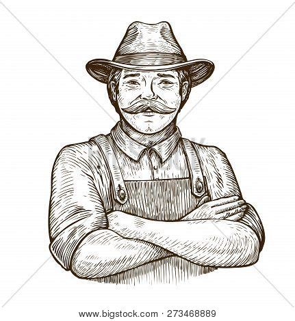 Happy Farmer Hat Vector Photo Free Trial Bigstock