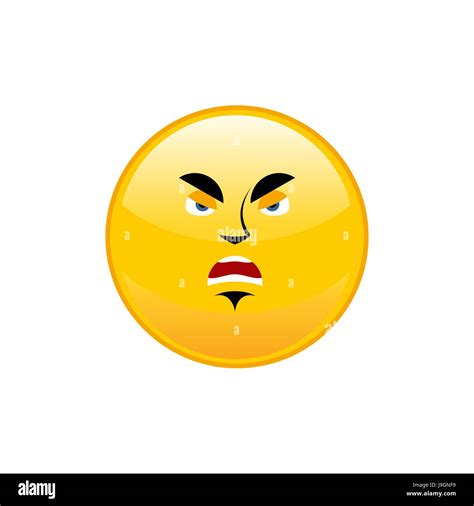 Angry Emoji Isolated Aggressive Yellow Circle Emotion Isolated Stock Vector Image And Art Alamy