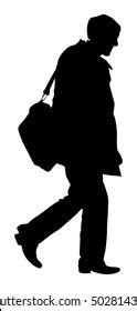 Teenager Girl Walking Body Silhouette Vector Stock Vector Royalty Free