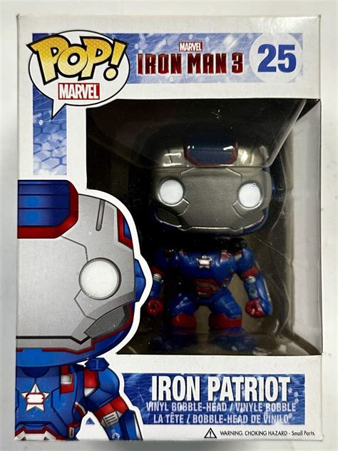 Funko Pop Marvel Iron Patriot 25 Iron Man 3 Vaulted 2013 James Rhodes Ebay