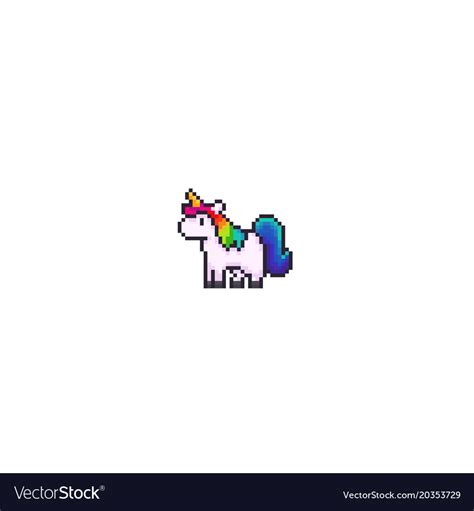 Pixel Art Unicorn Royalty Free Vector Image Vectorstock