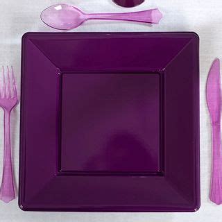 Assiette carrée prune jetable Assiette carrée Couleur violet Bibelot