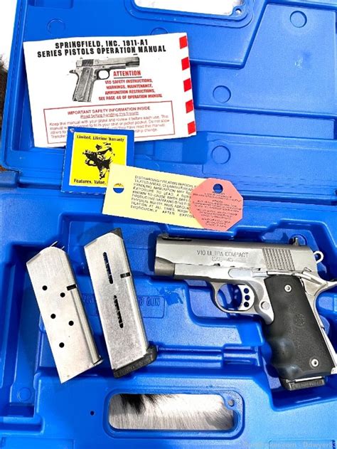 Rare Springfield 1911 A1 V10 Ported Stainless 45acp 4” Ultra Compact Used Semi Auto Pistols