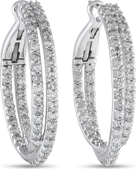 Diamond Select Cuts 14K 4 00 Ct Tw Diamond Inside Out Hoops