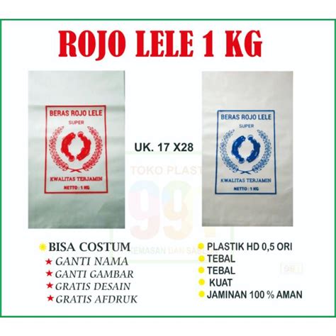 Jual Plastik Beras Sablon Isi 100 Kemasan 1 Kg Cap Rojo Lele Shopee