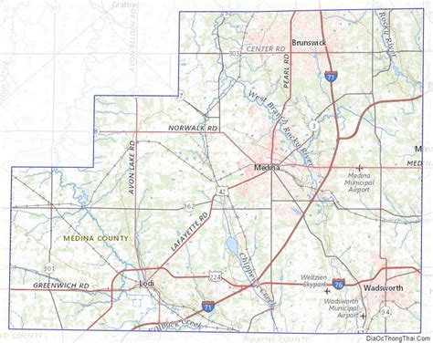 Map of Medina County Ohio Địa Ốc Thông Thái