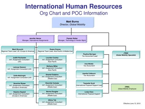 Ppt International Human Resources Org Chart And Poc Information