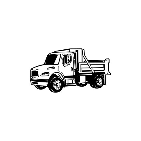 Silhouette of dump truck illustration vector 7074931 Vector Art at Vecteezy