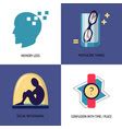 Depression Treatment Concept Icons Set In Flat Vector Image