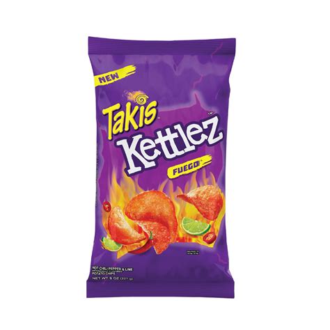 Takis Kettlez Fuego Hot Chili Pepper And Lime Kettle Cooked Potato Chips