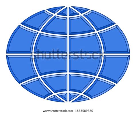 Illustration Abstract Relief Silhouette Globe Icon Stock Vector