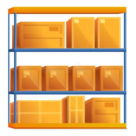 Metal Rack Parcel Box Icon Cartoon Style Stock Vector Illustration