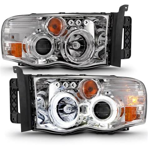 Ram 2500 Halo Projector Headlights Chrome Housing Clear Lens 03 05